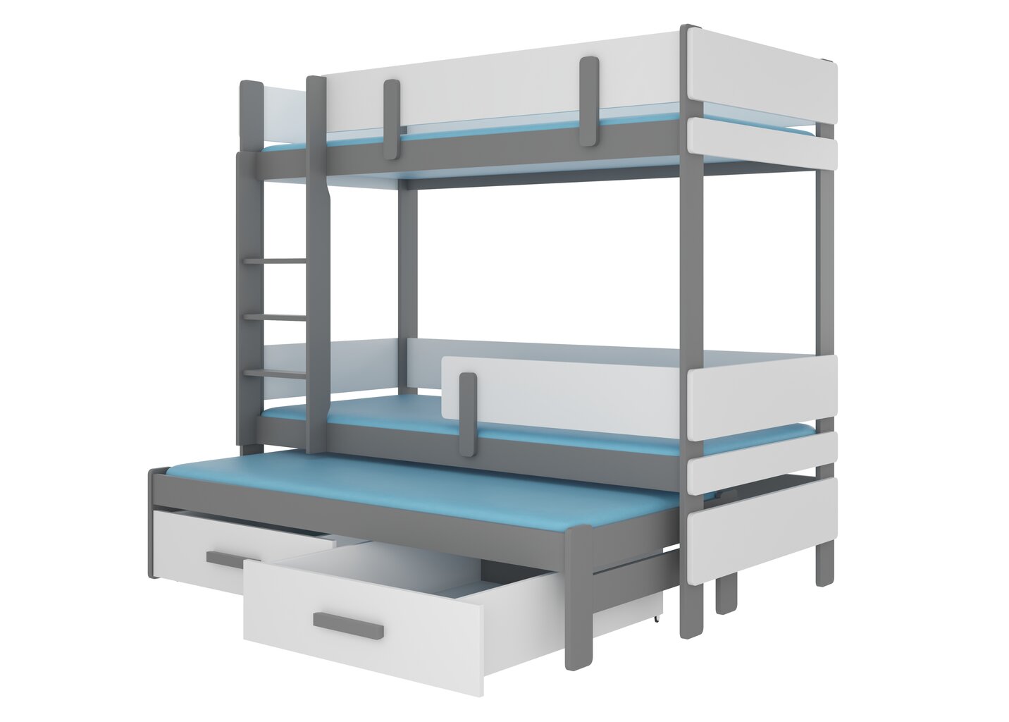 Divstāvu gulta ADRK Furniture Etapo 80x180cm, pelēka cena un informācija | Bērnu gultas | 220.lv