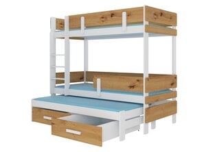 Divstāvu gulta ADRK Furniture Etapo 90x200cm, brūna/balta цена и информация | Детские кровати | 220.lv