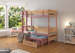 Кровать двухъярусная ADRK Furniture Etapo 90x200 см, розовая/коричневая