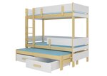 Кровать двухъярусная ADRK Furniture Etapo 90x200 см, светло-коричневая/белая