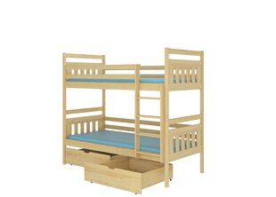 Divstāvu gulta ADRK Furniture Ada 80x180cm, gaiši brūna cena un informācija | Bērnu gultas | 220.lv