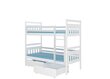 Divstāvu gulta ADRK Furniture Ada 90x200cm, balta cena un informācija | Bērnu gultas | 220.lv