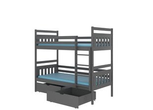 Divstāvu gulta ADRK Furniture Ada 90x200cm, pelēka cena un informācija | Bērnu gultas | 220.lv