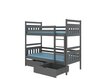 Divstāvu gulta ADRK Furniture Ada 90x200cm, pelēka цена и информация | Bērnu gultas | 220.lv