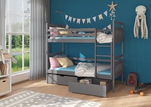 Кровать двухъярусная ADRK Furniture Ada 90x200 см, серая цена и информация | Детские кровати | 220.lv