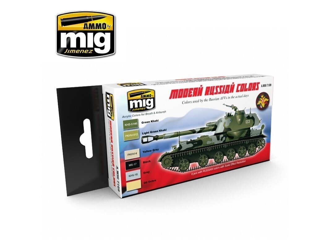 AMMO MIG - MODERN RUSSIAN CAMO COLORS. AMIG7109 cena un informācija | Modelēšanas un zīmēšanas piederumi | 220.lv