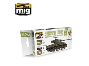 AMMO MIG - Set Sherman Tanks Vol. 2 (WWII European Theater of Operations). AMIG7170 цена и информация | Принадлежности для рисования, лепки | 220.lv