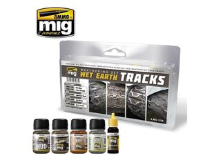 Набор акриловых красок AMMO MIG - WET EARTH TRACKS. AMIG7438 цена и информация | Принадлежности для рисования, лепки | 220.lv