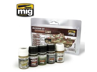 AMMO MIG - GERMAN CAMO WEATHERING SET. AMIG7443 cena un informācija | Modelēšanas un zīmēšanas piederumi | 220.lv