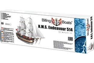 Billing Boats - HMS Endeavour - Wooden hull, 1/50, BB514 cena un informācija | Konstruktori | 220.lv