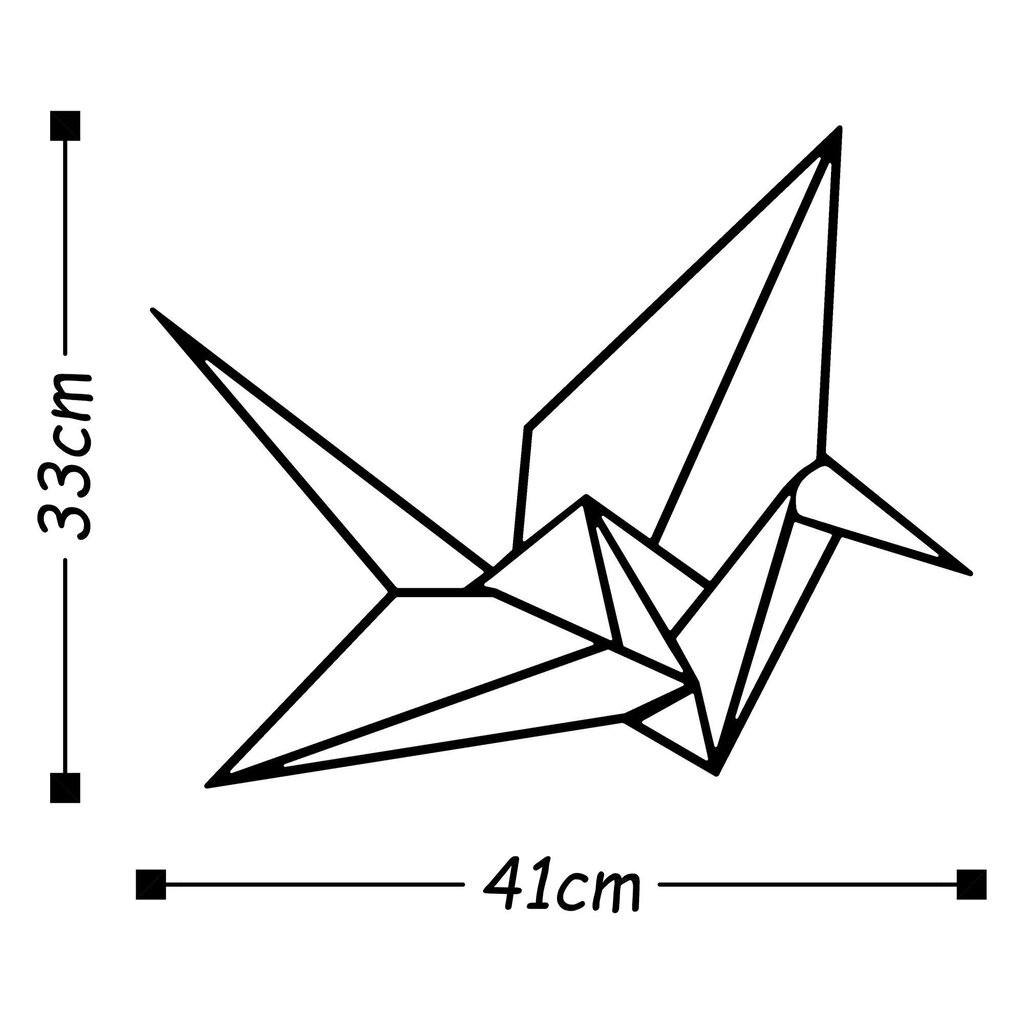 Metāla sienas dekorācija Origami Black, 33x41 cm cena un informācija | Interjera priekšmeti | 220.lv