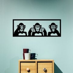 Металлическая декорация на стену Three Monkeys L, 100x36 см цена и информация | Детали интерьера | 220.lv