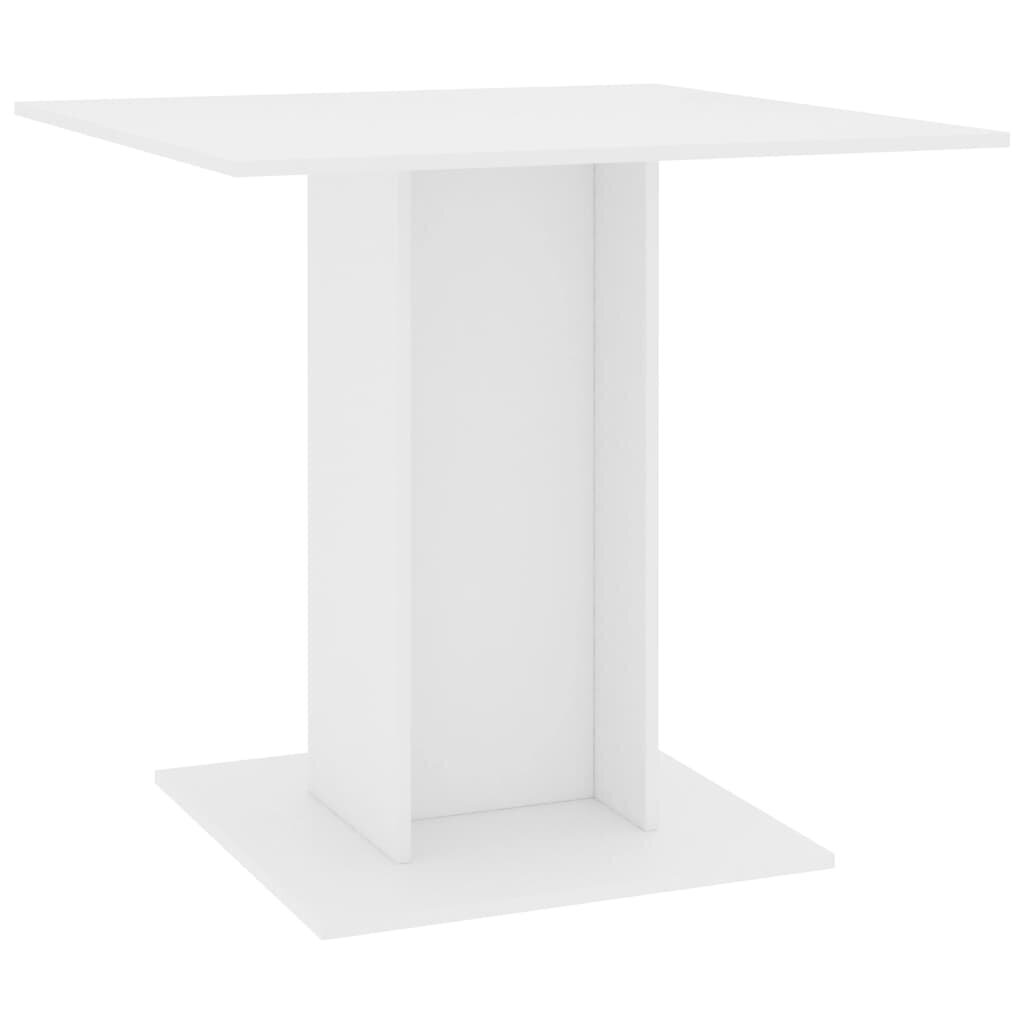 vidaXL virtuves galds, 80x80x75 cm, skaidu plāksne, balts cena un informācija | Virtuves galdi, ēdamgaldi | 220.lv