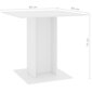 vidaXL virtuves galds, 80x80x75 cm, skaidu plāksne, balts cena un informācija | Virtuves galdi, ēdamgaldi | 220.lv