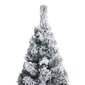 vidaXL mākslīgā Ziemassvētku egle ar sniegu, šaura, zaļa, 210 cm, PVC цена и информация | Mākslīgās egles, vainagi, statīvi | 220.lv