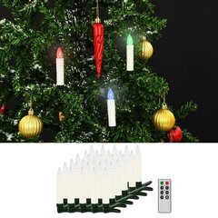 vidaXL bezvadu LED sveces ar tālvadības pulti, 30 gab., RGB цена и информация | Праздничные декорации | 220.lv