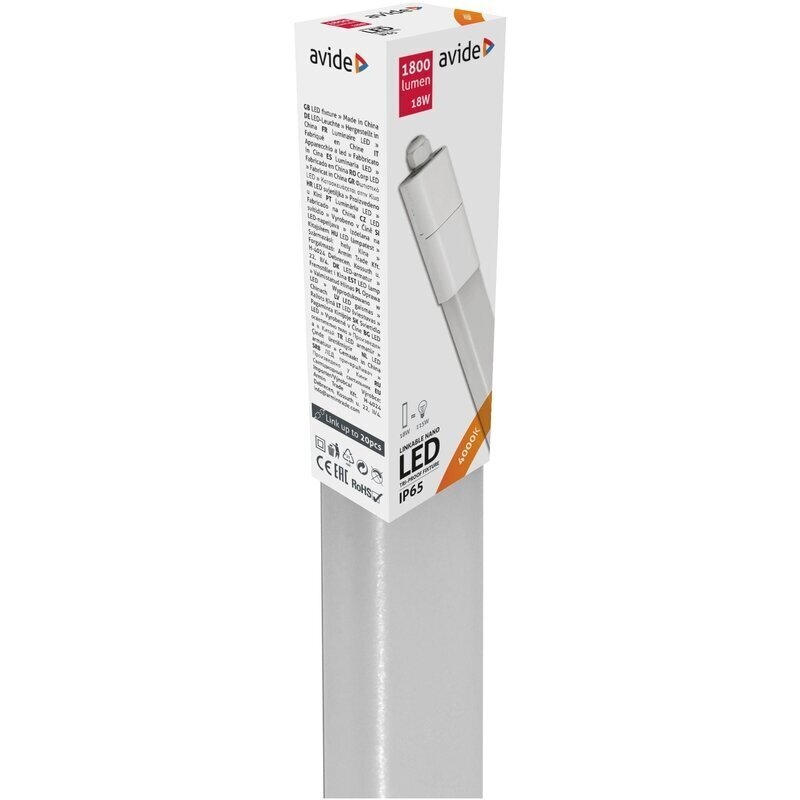 Hermētiska LED lampa Avide LED NANO LIGHT LINKABLE 600MM 18W 4000K NW IP65 cena un informācija | Griestu lampas | 220.lv