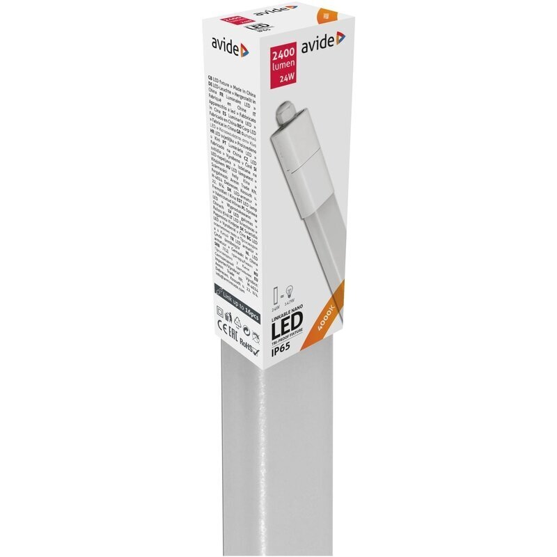 Hermētiska LED lampa Avide LED NANO LIGHT LINKABLE 1200MM 24W 4000K NW IP65 cena un informācija | Griestu lampas | 220.lv