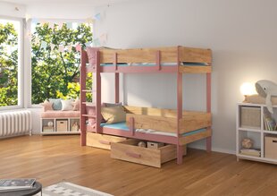 Кровать двухъярусная ADRK Furniture Etiona 80x180 см, розовая/светло-коричневая цена и информация | Детские кровати | 220.lv