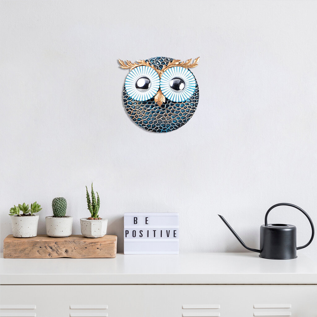 Metāla sienas dekorācija Owl 3 Silver, 19x19 cm cena un informācija | Interjera priekšmeti | 220.lv
