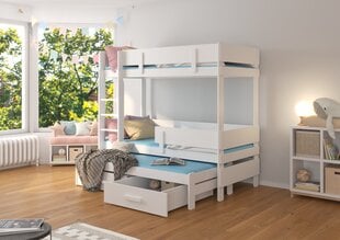 Кровать двухъярусная ADRK Furniture Etapo 90x200 см, белая цена и информация | Детские кровати | 220.lv