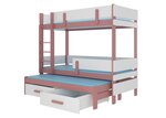 Кровать двухъярусная ADRK Furniture Etapo 90x200 см, розовая/белая