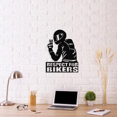 Metāla sienas dekorācija Respect for Bikers, 47x62 cm cena un informācija | Interjera priekšmeti | 220.lv