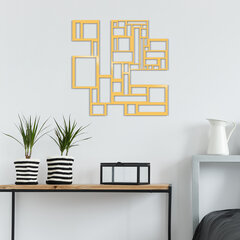 Metāla sienas dekorācija Panda Gold, 50x50 cm cena un informācija | Interjera priekšmeti | 220.lv