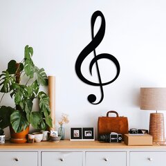 Metāla sienas dekorācija Treble Clef, 28x59 cm cena un informācija | Interjera priekšmeti | 220.lv