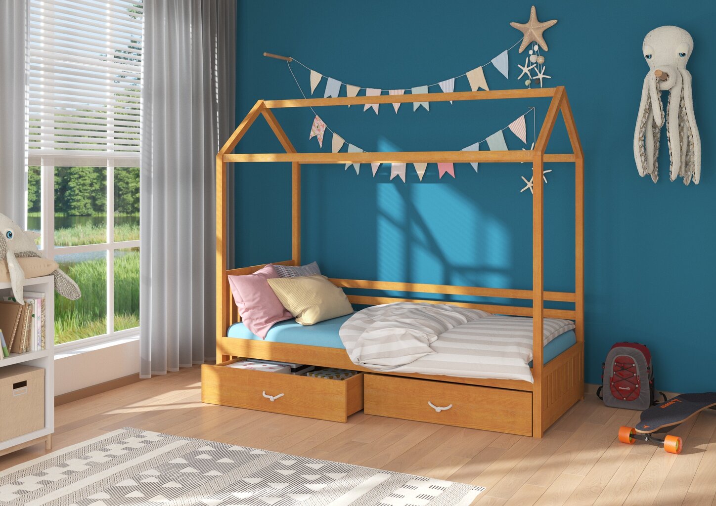 Gulta ADRK Furniture Rose 80x190 cm, alkšņa krāsa cena un informācija | Bērnu gultas | 220.lv