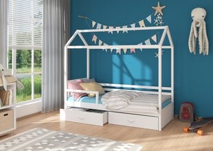 Gulta ADRK Furniture Rose 80x190 cm ar sānu aizsardzību, balta цена и информация | Детские кровати | 220.lv