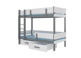 Кровать двухъярусная ADRK Furniture Etiona 90x200 см, серая цена и информация | Детские кровати | 220.lv