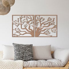 Металлическая декорация на стену Tree2 Copper, 100x50 см цена и информация | Детали интерьера | 220.lv