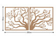 Metāla sienas dekorācija Tree2 Copper, 100x50 cm cena un informācija | Interjera priekšmeti | 220.lv