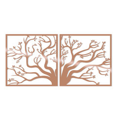 Metāla sienas dekorācija Tree2 Copper, 100x50 cm cena un informācija | Interjera priekšmeti | 220.lv