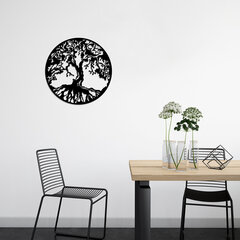 Metāla sienas dekorācija Tree Black, 60x60 cm cena un informācija | Interjera priekšmeti | 220.lv