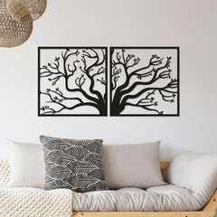 Metāla sienas dekorācija Tree, 100x50 cm cena un informācija | Interjera priekšmeti | 220.lv