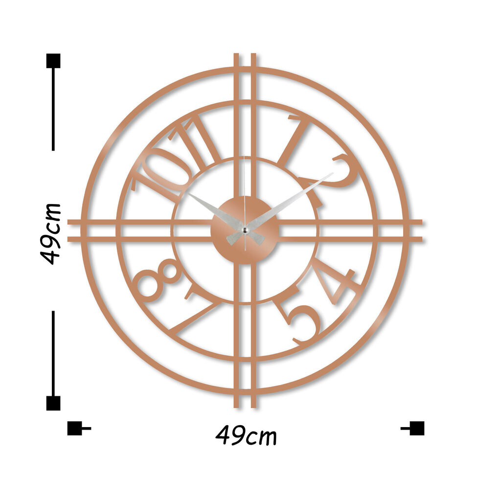 Sienas pulkstenis Copper cena un informācija | Pulksteņi | 220.lv