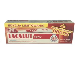 Зубная паста Lacalut Aktiv 75ml + Зубная щетка Lacalut цена и информация | Зубные щетки, пасты | 220.lv