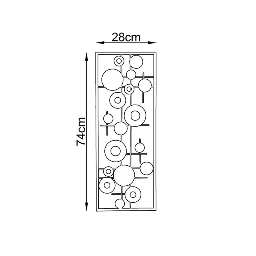 Metāla sienas dekorācija Pingen, 74x28 cm cena un informācija | Interjera priekšmeti | 220.lv