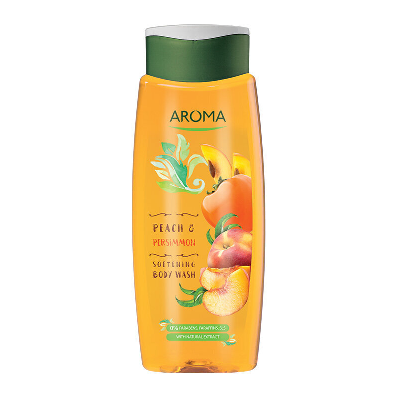 Aroma Peach & Persimmon mīkstinoša dušas želeja, 400 ml цена и информация | Dušas želejas, eļļas | 220.lv