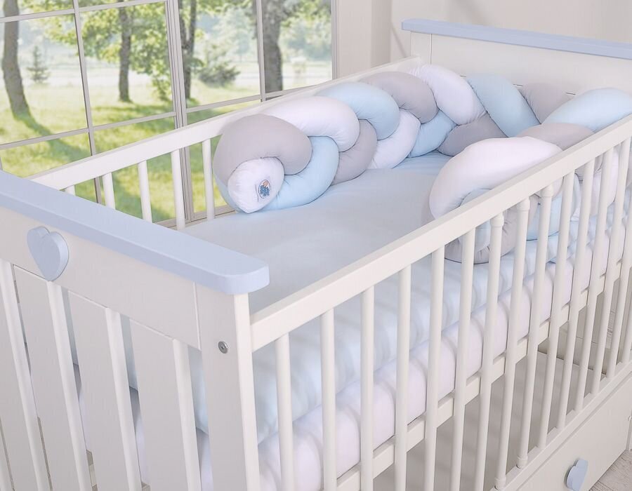 Pīta bērna gultiņas apmale My Sweet Baby, White-Gray-Blue cena un informācija | Bērnu drošības preces | 220.lv