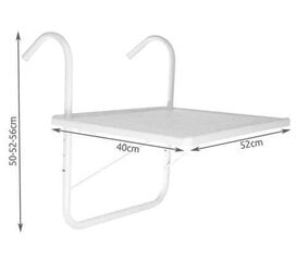 Подвесной балконный стол, белый цена и информация | Столы для сада | 220.lv