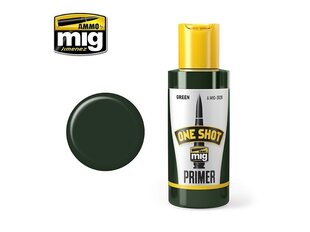 AMMO MIG - ONE SHOT PRIMER (Gruntskrāsas) - GREEN, 60ml. AMIG2028 cena un informācija | Modelēšanas un zīmēšanas piederumi | 220.lv