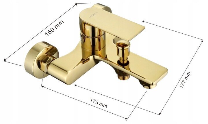 Vannas dušas komplekts ar jaucējkrānu Mexen Royo R-40, Gold cena un informācija | Jaucējkrāni | 220.lv