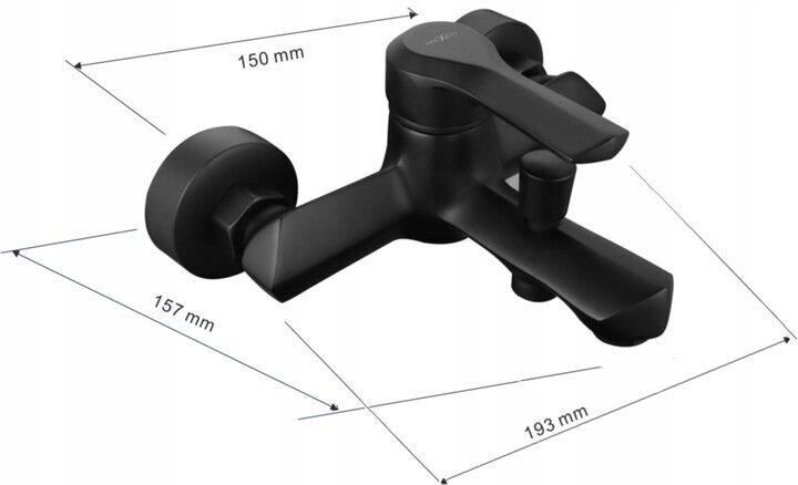 Vannas dušas komplekts ar jaucējkrānu Mexen Sabre R-62, Black cena un informācija | Jaucējkrāni | 220.lv