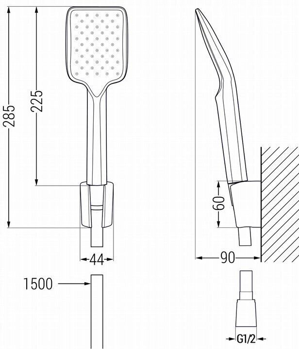 Vannas dušas komplekts ar jaucējkrānu Mexen Sabre R-62, Black cena un informācija | Jaucējkrāni | 220.lv