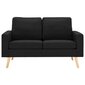 vidaXL divdaļīgs dīvānu komplekts, melns audums цена и информация | Dīvāni | 220.lv