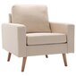 vidaXL trīsdaļīgs dīvānu komplekts, krēmkrāsas audums cena un informācija | Dīvāni | 220.lv