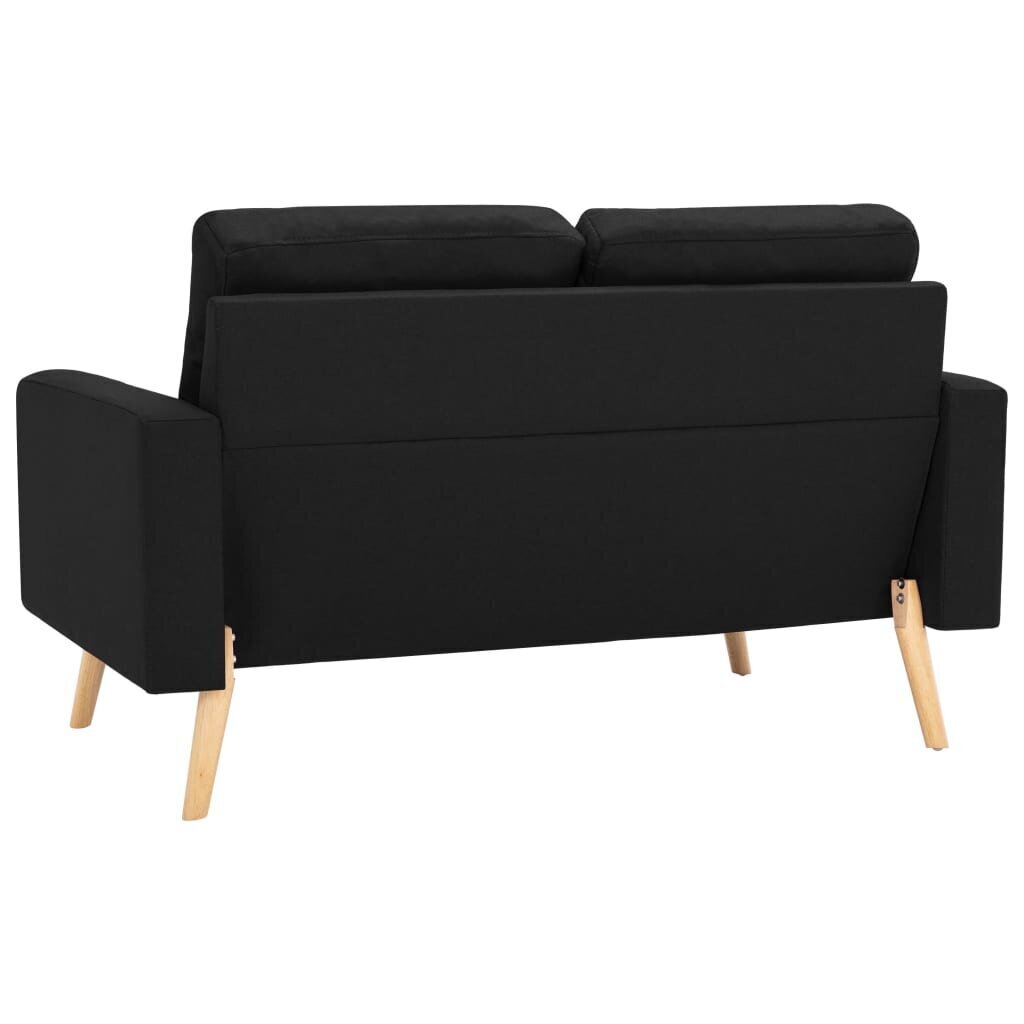 vidaXL trīsdaļīgs dīvānu komplekts, melns audums cena un informācija | Dīvāni | 220.lv